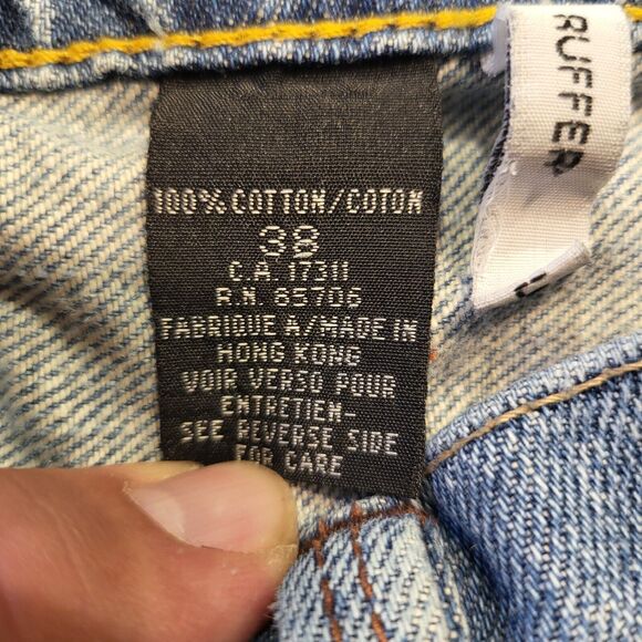 Buffalo David Bitton Mens 38x31 Ruffer Straight Stretch Blue Jeans Distressed - Picture 4 of 11